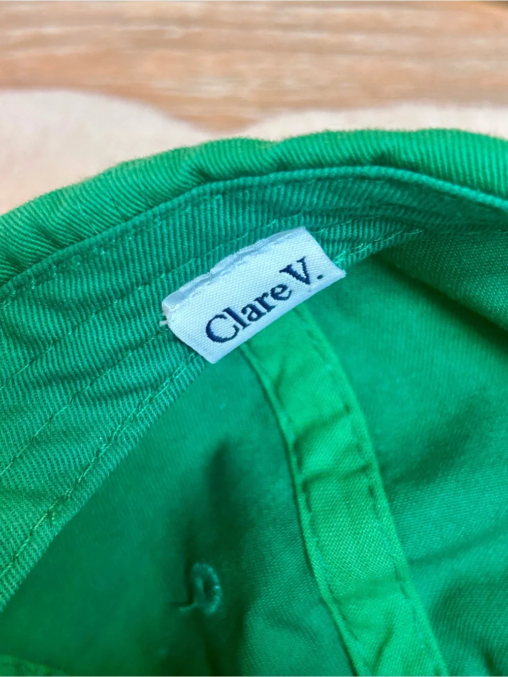 Clare V - “OUI” Green Baseball Hat